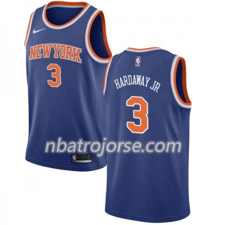 Män New York Knicks Tröja Tim Hardaway Jr 3 Nike 2017-18 Blå Swingman